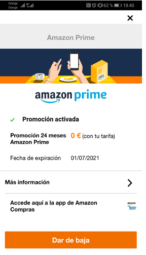 Activar Amazon Prime en Orange