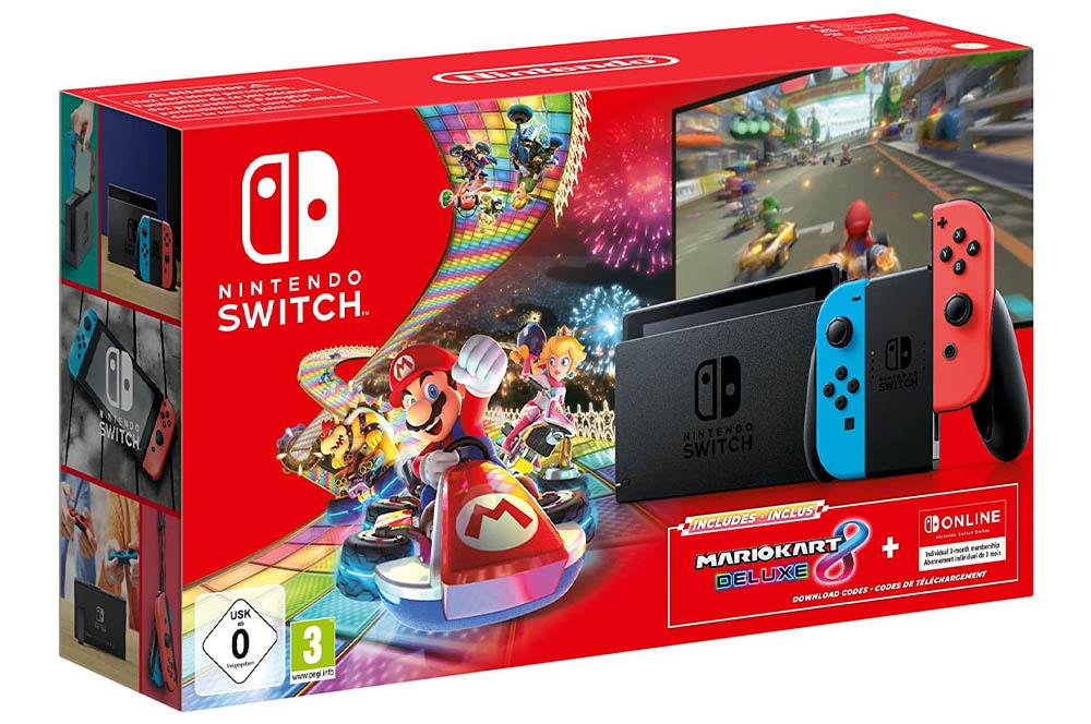 Nintendo Switch + Mario Kart 8 (descargable) + 3 meses Nintendo Switch Online