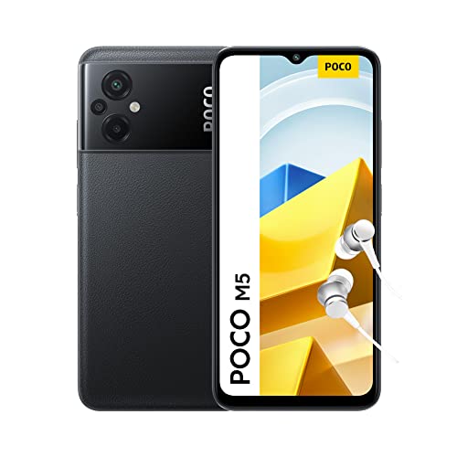 Xiaomi POCO M5 - Smartphone de 4+128GB, Pantalla de 6.58" 90Hz FHD+ DotDrop, MediaTek Helio G99, Triple cámara de 50MP con IA, 5000mAh, NFC, Negro (Versión ES + 3 años de garantía)
