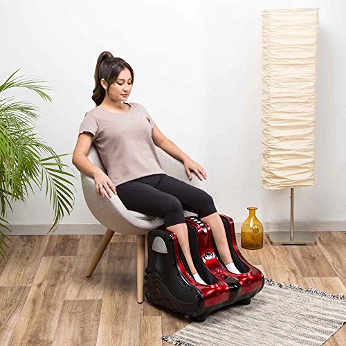 VITALZEN® Masajeador de pies y piernas (nuevo modelo 2023) - Masaje por amasamiento y reflexoterapia, diseñado especialmente para aliviar el dolor y tensión muscular en pies, tobillos y gemelos
