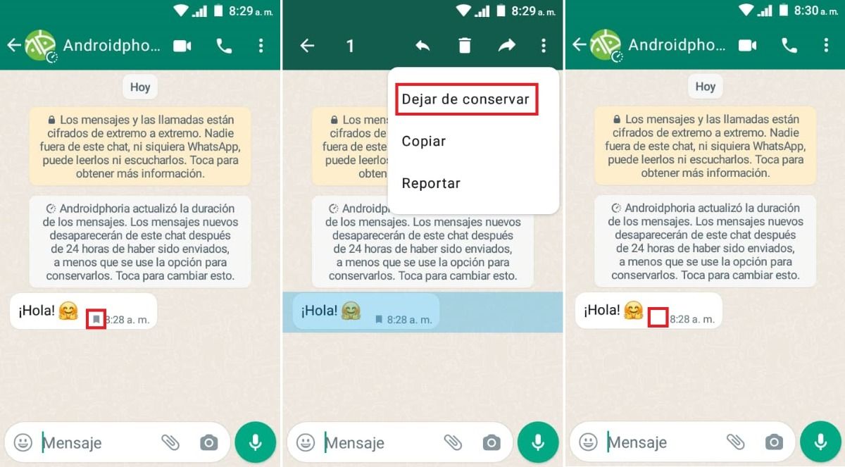 Como desactivar la banderita en los mensajes de WhatsApp