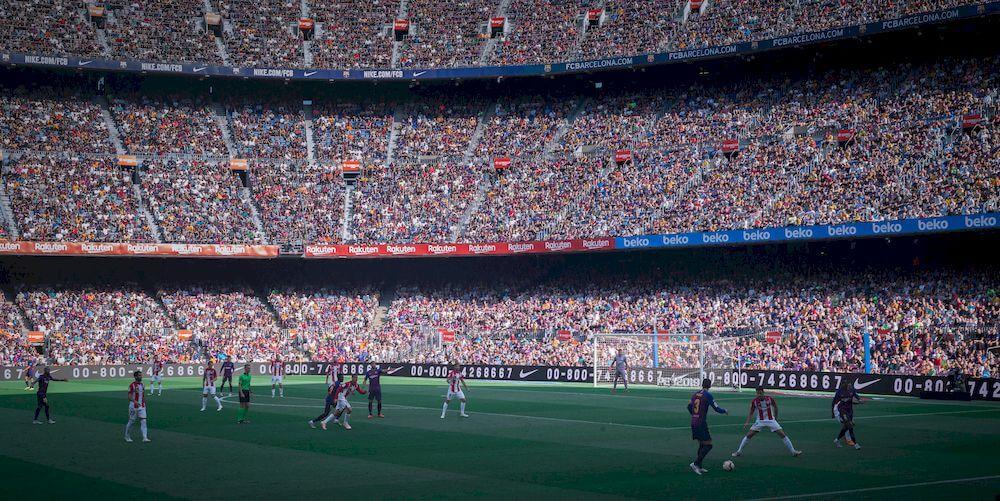 Campo del Fútbol Club Barcelona durante un partido